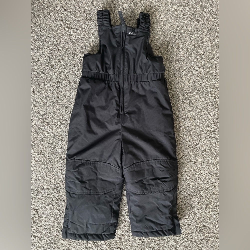 Eddie Bauer 2T Black Suspender Snowpants